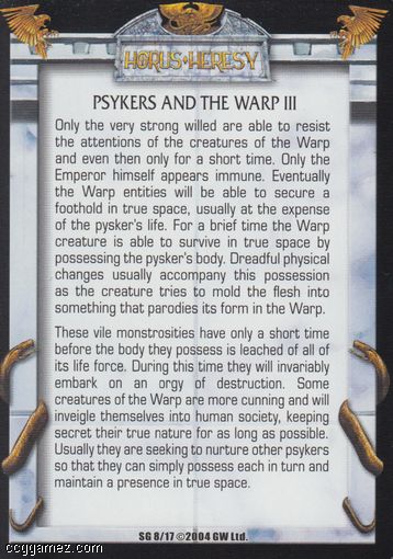 Psykers and the Warp III